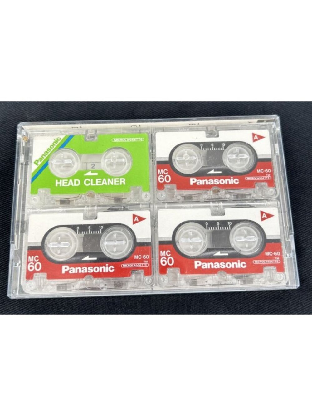 Panasonic 3 Micro Cassettes MC 60 w/Head Cleaner